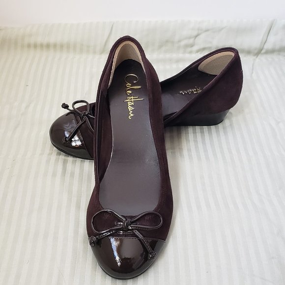 Cole Haan Shoes - 🍁Brand New Size 5 Cole Haan low wedged Suede Loafer. Color: Dark Chocolate.